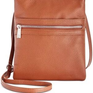 Giani Bernini
Triple-Zip Pebble Leather Dasher Crossbody, Cognac/Silver